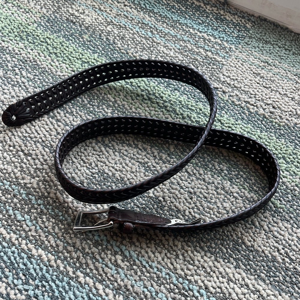 Fossil Men’s Brown Leather Braided Belt  Size 42